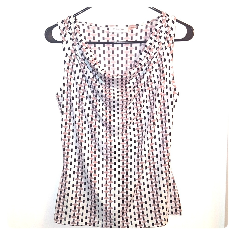 Calvin Klein sleeveless cowl-neck shell